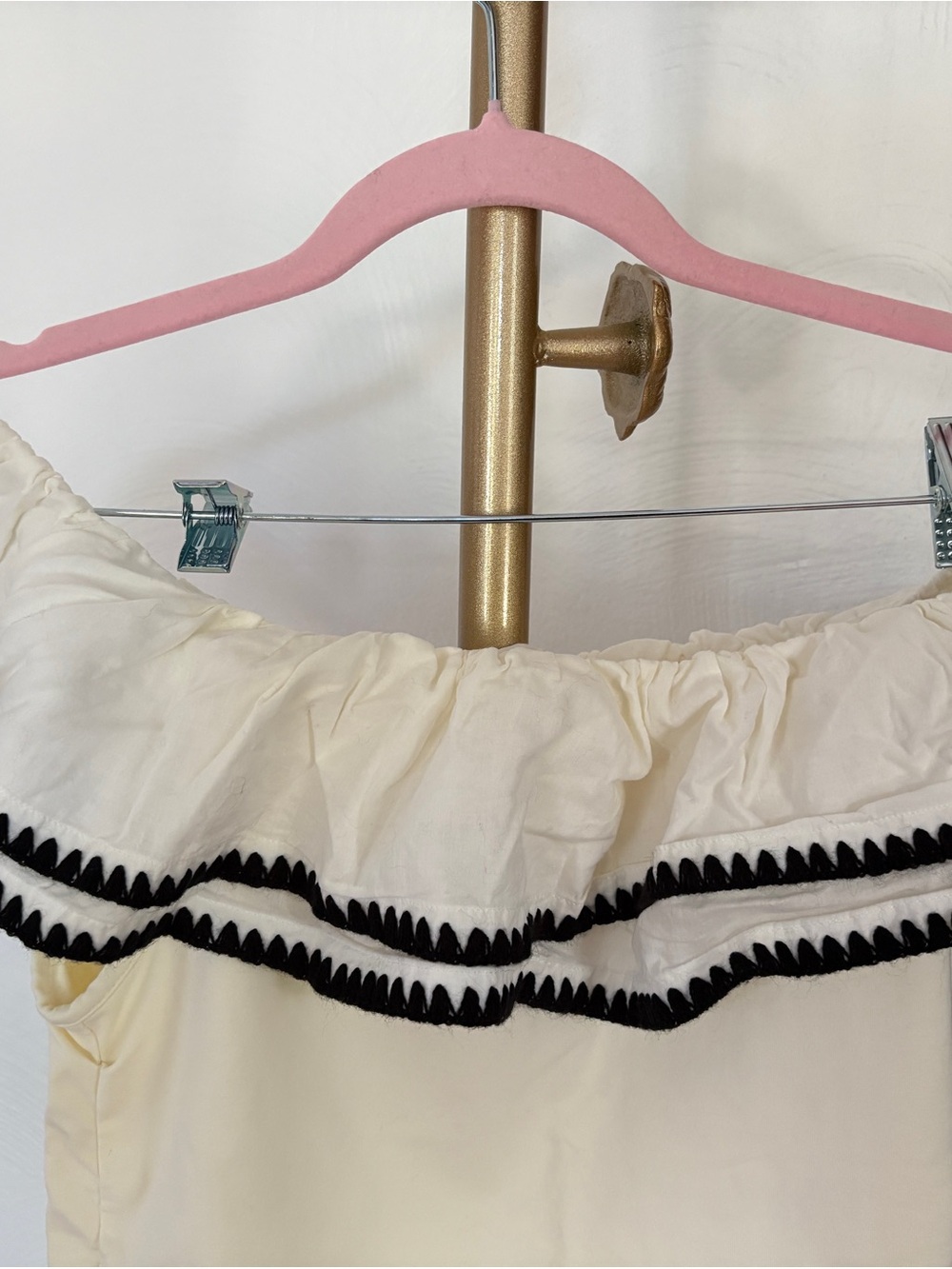 J. Crew Ivory Off-Shoulder Ruffle Top - Picture 3 of 11